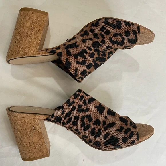 GIANNI BINI chunky heel shoes cheetah print Women’s Size 9.5M - Picture 7 of 8